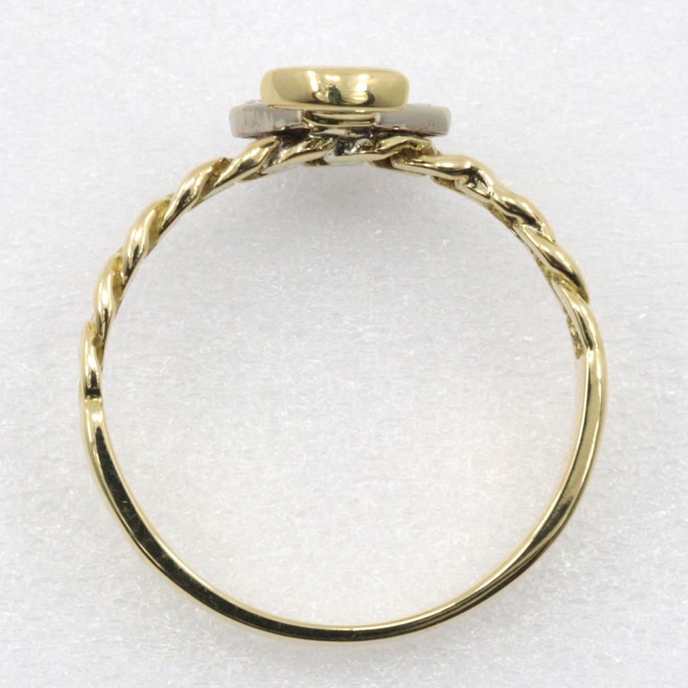 Ring K18 yellow gold/diamond #6.4(US Size) 2.5g Women Used