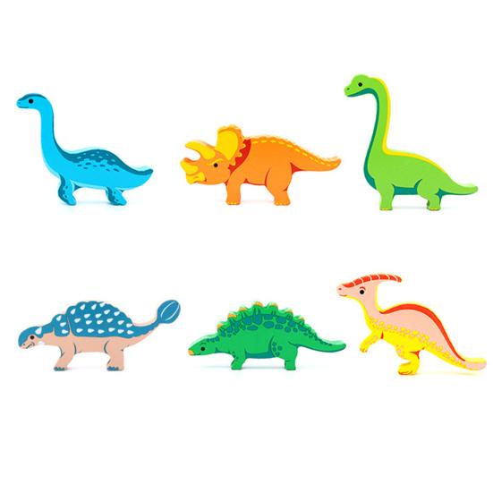 1 Set Dinosaur Building Block Stacking Game Kids Educational Wooden Cartoon Dino Brick Stacking Balance Tower Toy Toddlers Boys Girls Gift