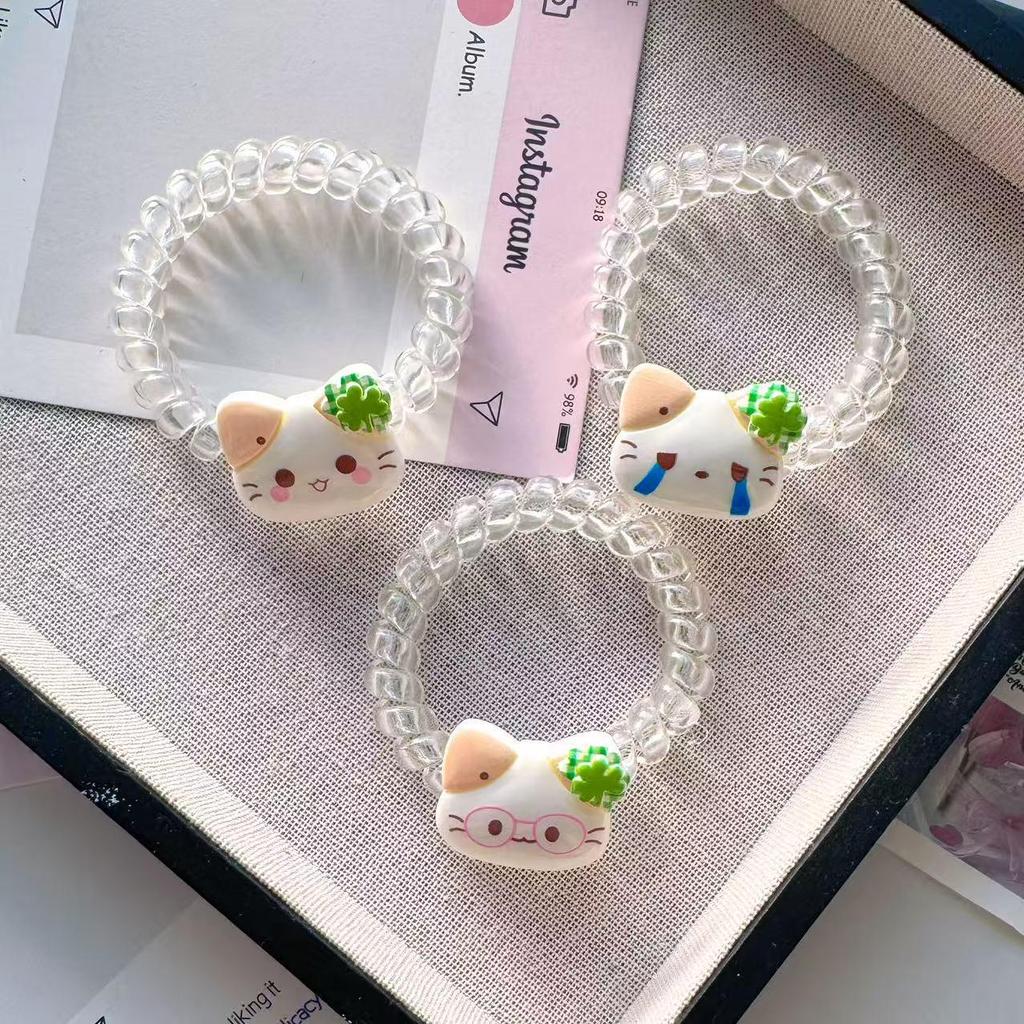 Four-Leaf Clover Cat Elastic Hair Tie Headband