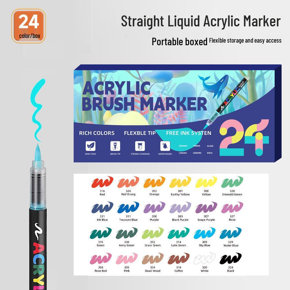 Direkt-Tinten-Acrylmarker Pinselstift mit weicher Spitze, Große Kapazität, Übermalbar, Nicht unter Druck.