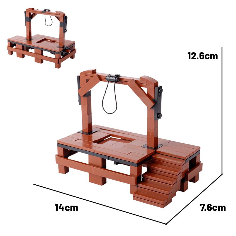MOC Medieval Prison Execution Ground Hanging Cage Building Blocks Kit Castle Scene Assemble Toys