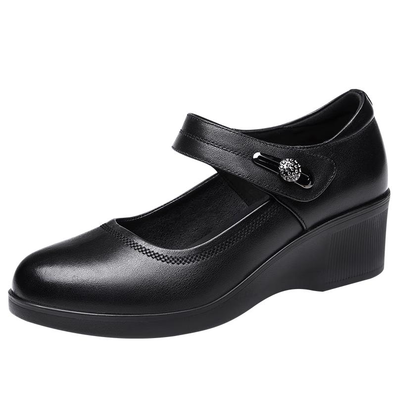 Red Dragonfly Mary Jane Wedge Casual Leather Shoes WTB142221 38