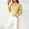 Gap Women's 2025 Winter Logo Wheat Embroidery Striped Knit Cardigan