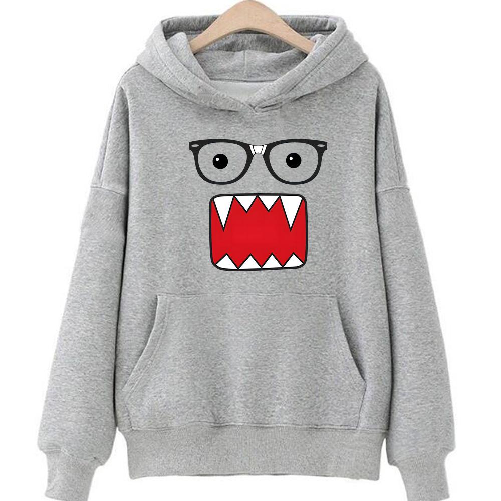 Domo Kun Print Sweatshirts Japanese Anime Clothing Graphic Hoodies Female/male Prevalent Sudaderas Autumn Winter Fleece Pullover