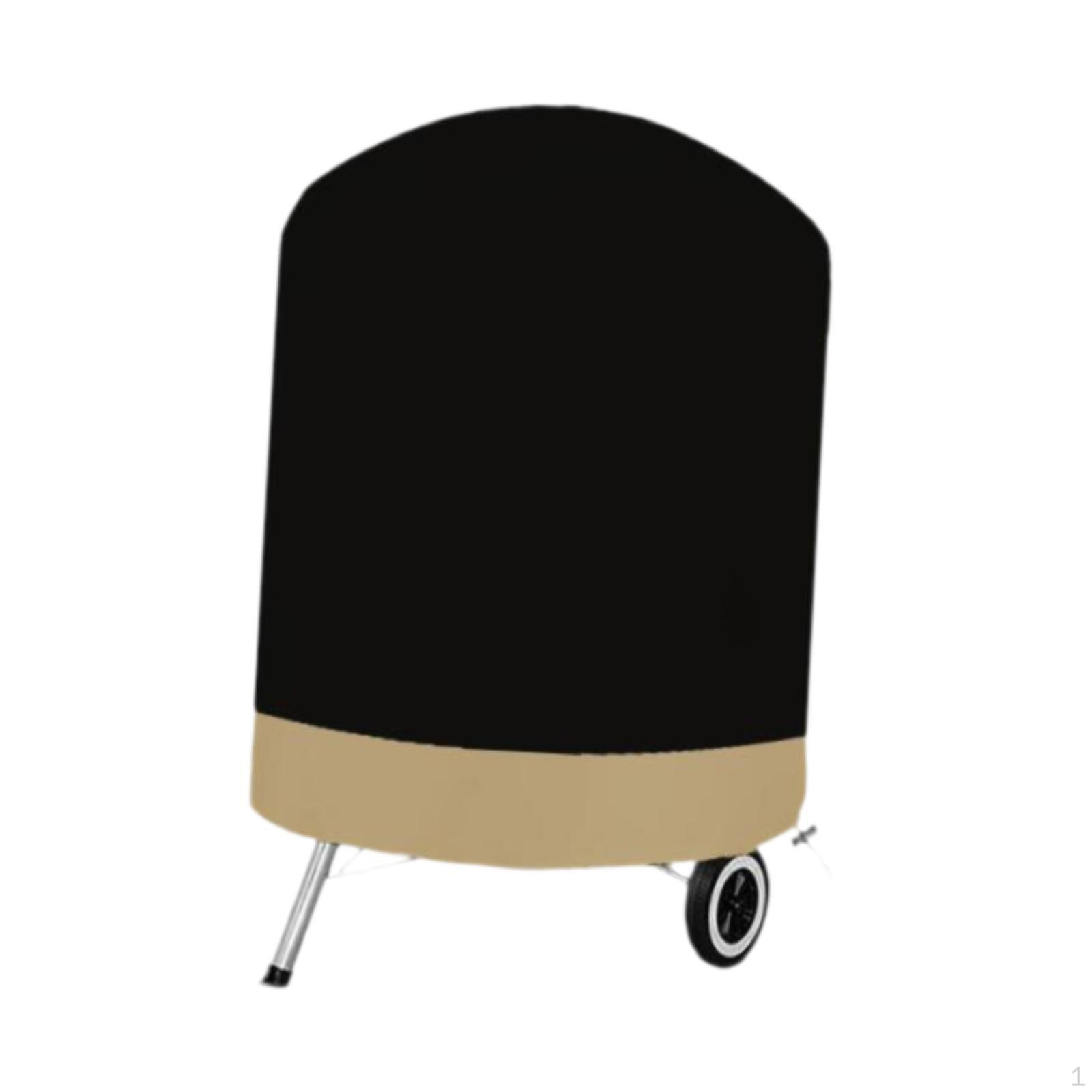 

Barbecue Cover Round BBQ Grill Dustproof Adjustable Lightweight Wind Resistant Black 58x77cm