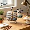Resin Animal Figurines for Living Room Creative Cow Sculpture with Bird Figurine Pastoral Statue Rustic Modern Farmhouse Interior Decor Artistic