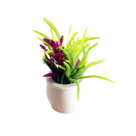 Mini Plant Model 1/12 Scale Doll Houses Plants Realistic Micro Plastic Pots for Doll Houses Garden Accessories Fairy Garden Patio Decor Miniature