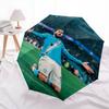 Rayan Cherki pattern, automatic folding umbrella, portable and foldable design, 8 ribs, a Christmas or birthday gift.