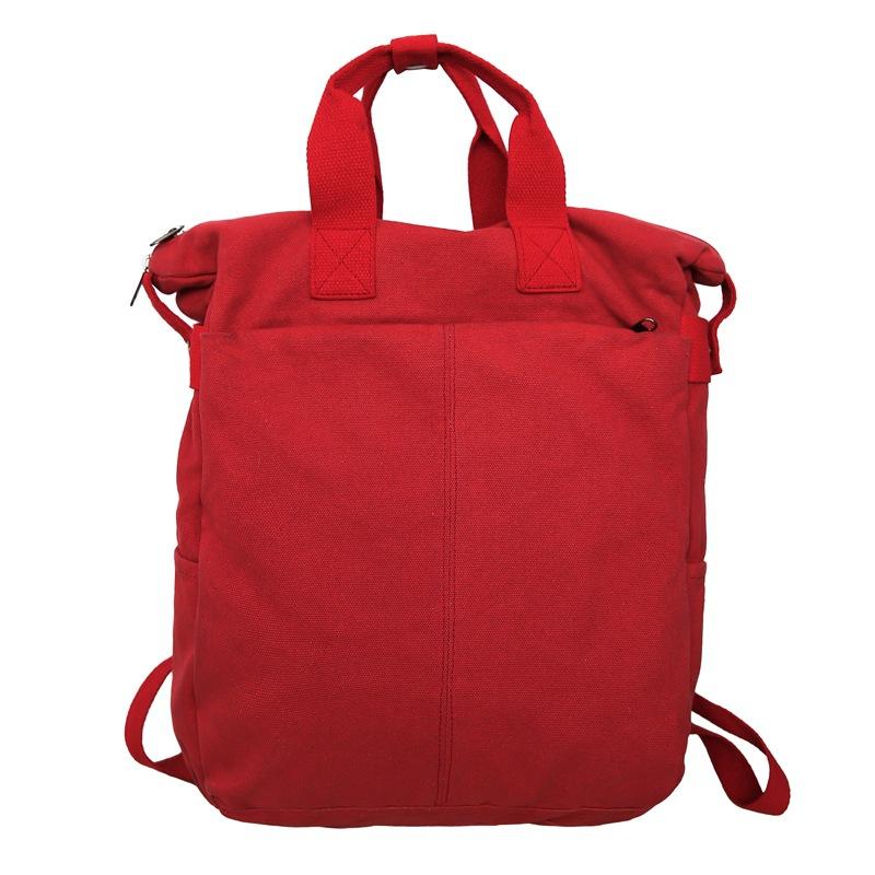 Plátěný jednobarevný studentský školní batoh Pánský velkokapacitní cestovní batoh