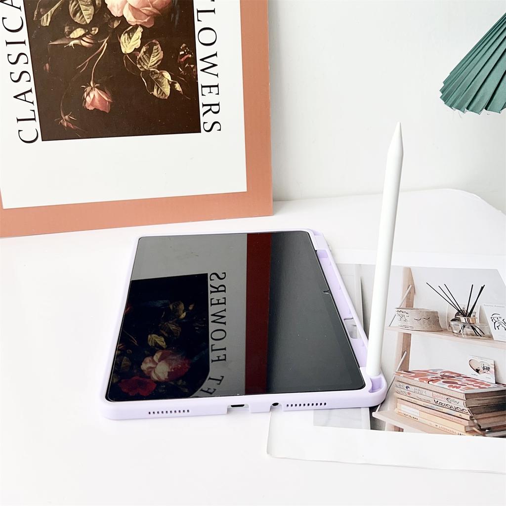 For Xiaomi Redmi Pad SE Case Solid Color TPU Tablet Cover with Pencil Holder