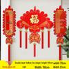 Large Chinese Knot Fan-Shaped Fu Pendant: Auspicious Living Room Wall Decor