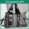 Borsa a Tote in PU da Donna con Cuciture a Punto Zigzag e Chiusura a Zip per Uso Quotidiano