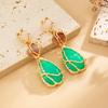 Salircon New Trend Boho Colorful Resin Stone Dangle Earrings for Women Ethnic Vintage Statement Water Drop Long Earring Jewelry