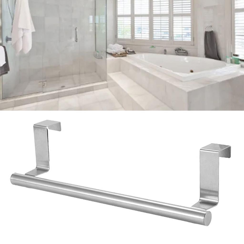 Multi Purpose Stainless Steel Single Bar Towel Rack Hole Towel Rack Bathroom Towel Bar