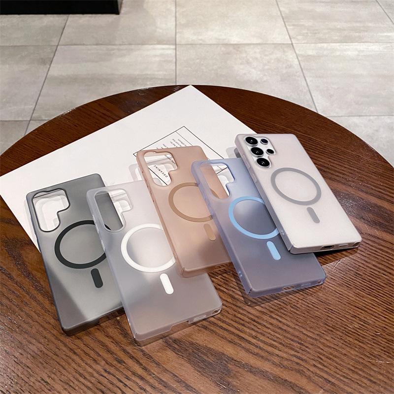 Applicable To Samsung S25Ultra Ice Mist Magnetic Mobile Phone Case S24Ultra Matte A17 Anti-drop A56 Protective Case