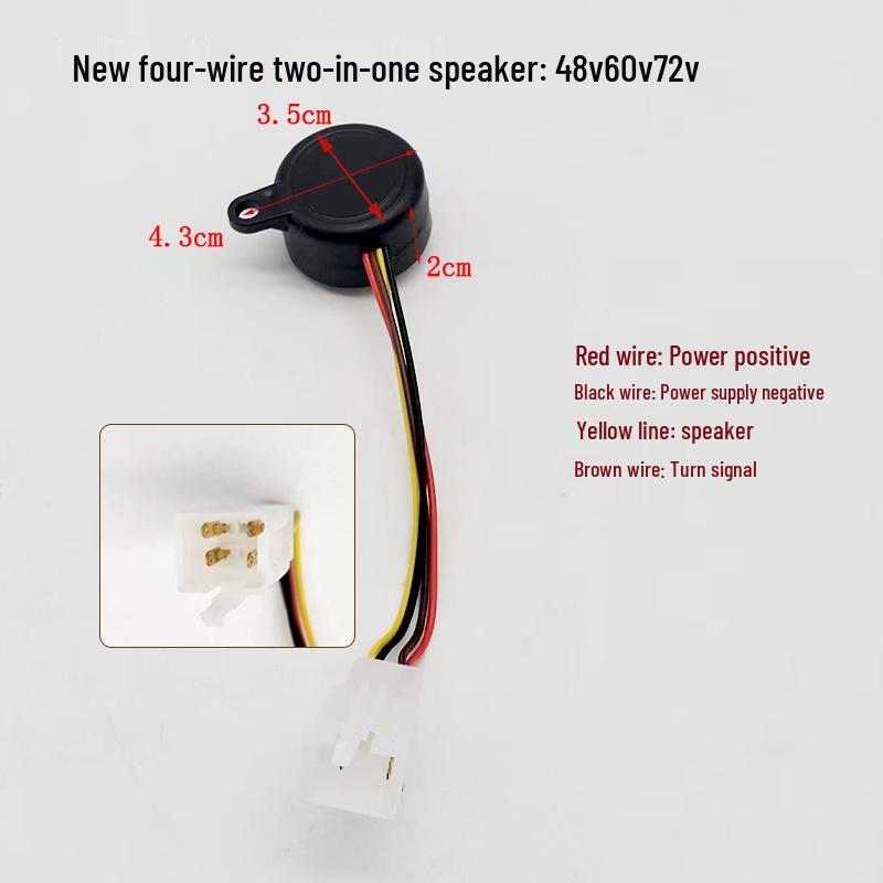 Electric 48V/60V Waterproof High-Pitched Horn for Cars & Bicycles with Instrument Light