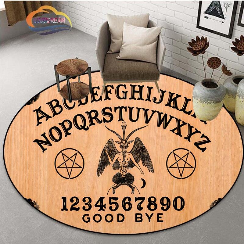 Pentacle Symbol Rug, Freemasonry Round Carpet, Goat Head Satan Rug,  Ouija Board with Hands Occultism Rug Witchcraft Goth Rug