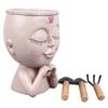 Face Planter Pot Resin Love Style Lady Head Succulent Planter Women Face Flower Pot with Drainage