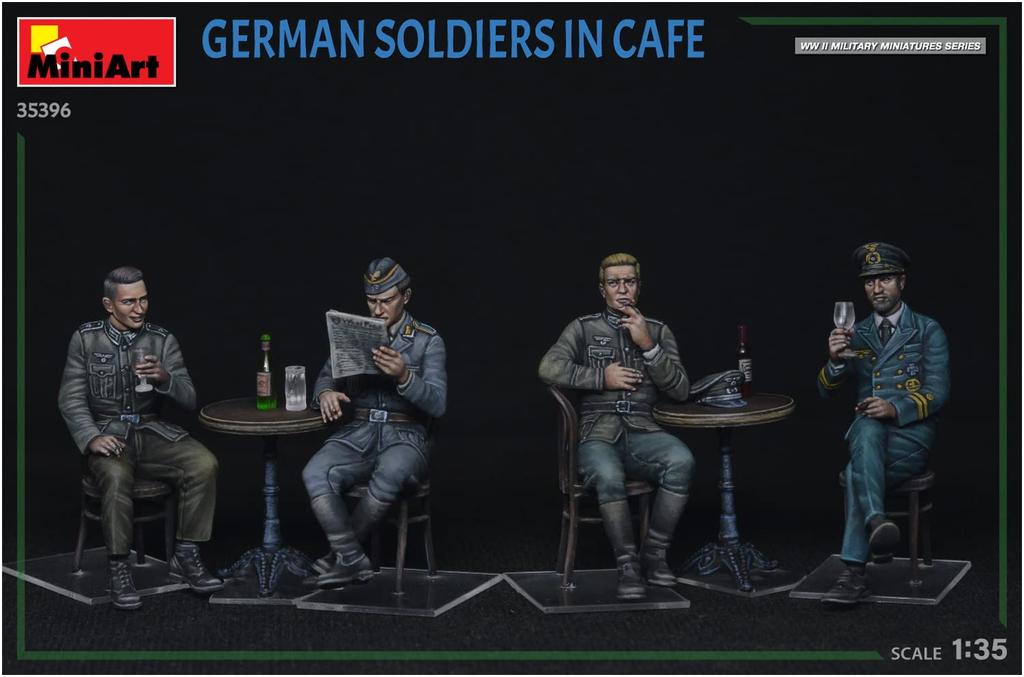 MiniArt Scale German Soldier In a Cafe of Plastic Model Kit MA35396 1/35 (Set 4)