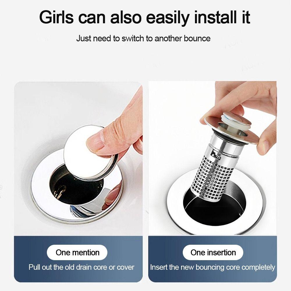 Anti-clog Floor Drain Filter Mesh Hair Trap Washbasin Bounce Core Bathroom Accessory
