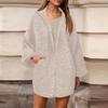 Women's Casual And Fashionable Knitted Hooded Cardigan