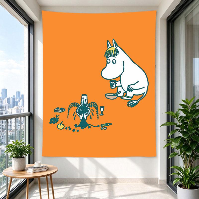 Moomin Snorkmaiden Orange Dinner Party Cartoon Art