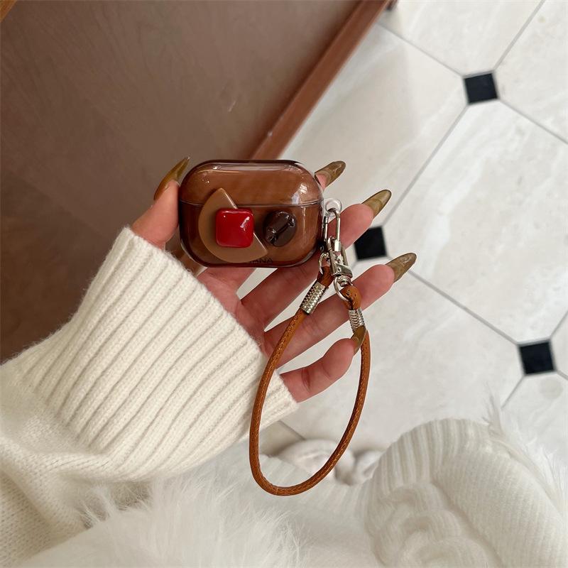 Smudge three-dimensional geometry coffee beans for AirPods 1 apple bluetooth wireless headset cover 1/1 generation pro1 women