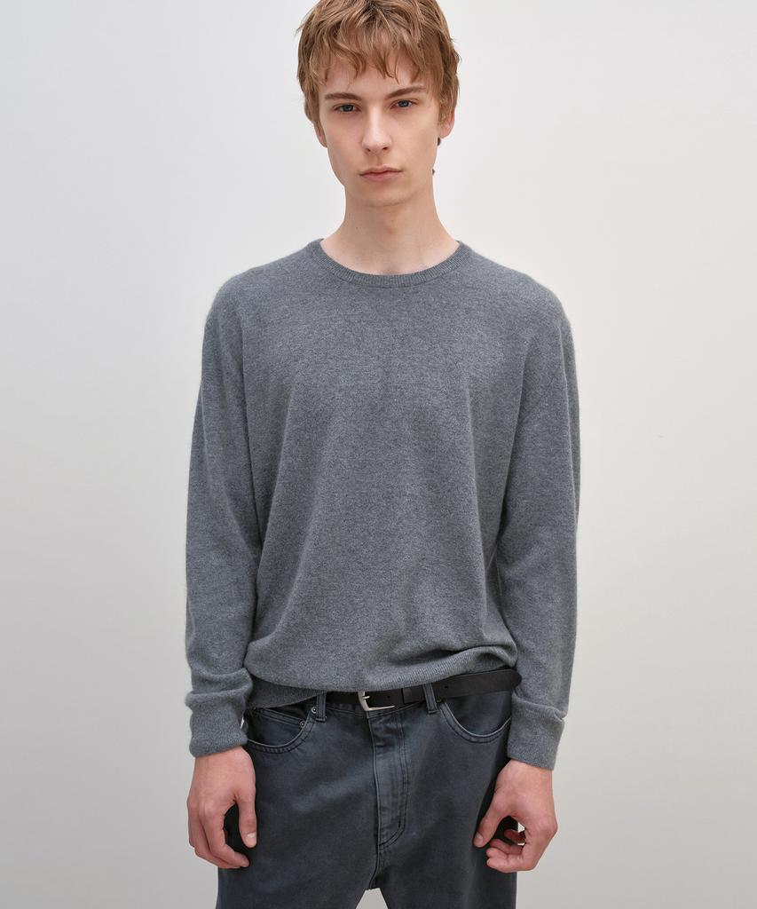 INSILENCE Raccoon Crew Neck Knit Grey