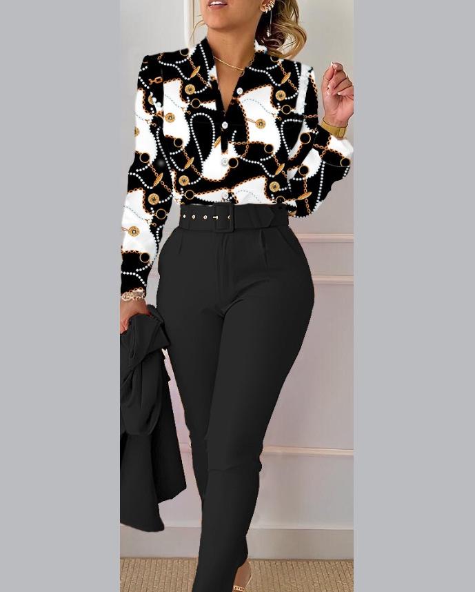 Spring Sweet Style Women's Polyester Long Sleeve Fashion Casual Set (No Jacket)