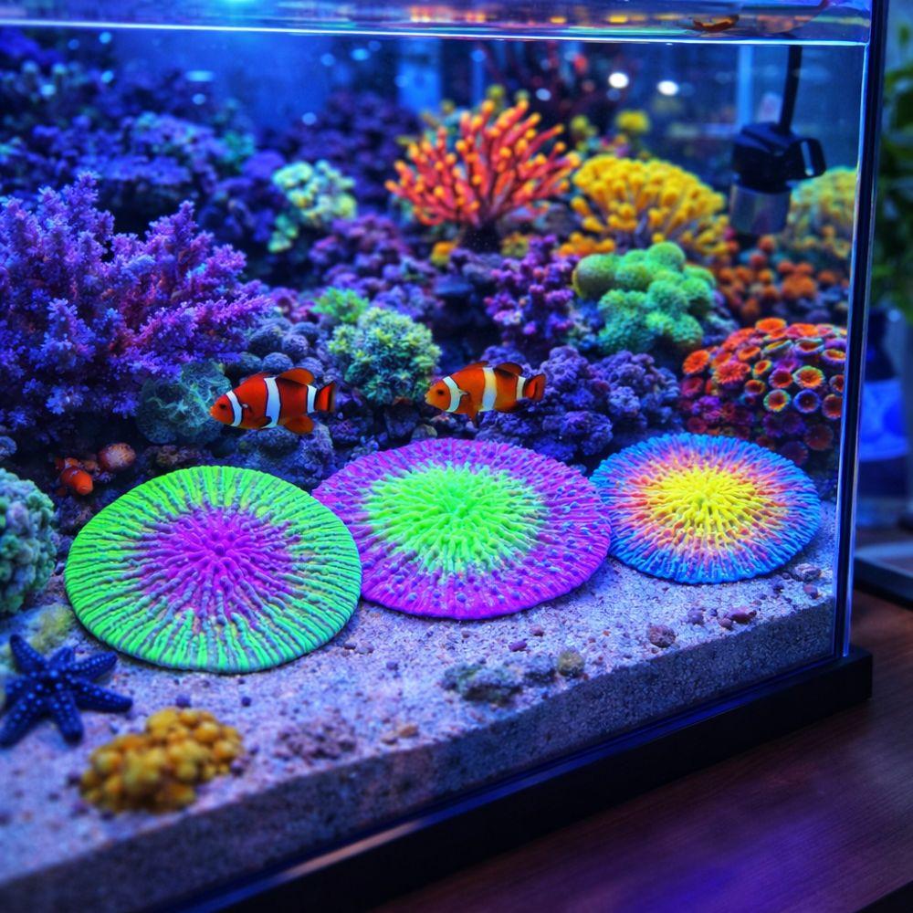 Decorative Realistic Silicone Coral Plant Colorful Non-Toxic Simulation Coral Fluorescence Coral Ornament Underwater World