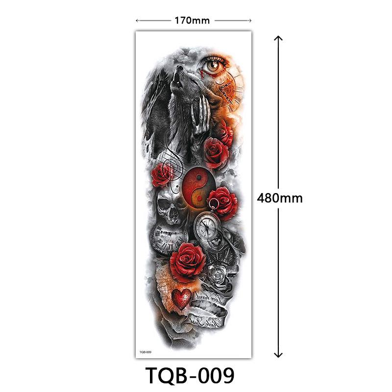 Full Arm Flower Tattoo Stickers - Large Image Design