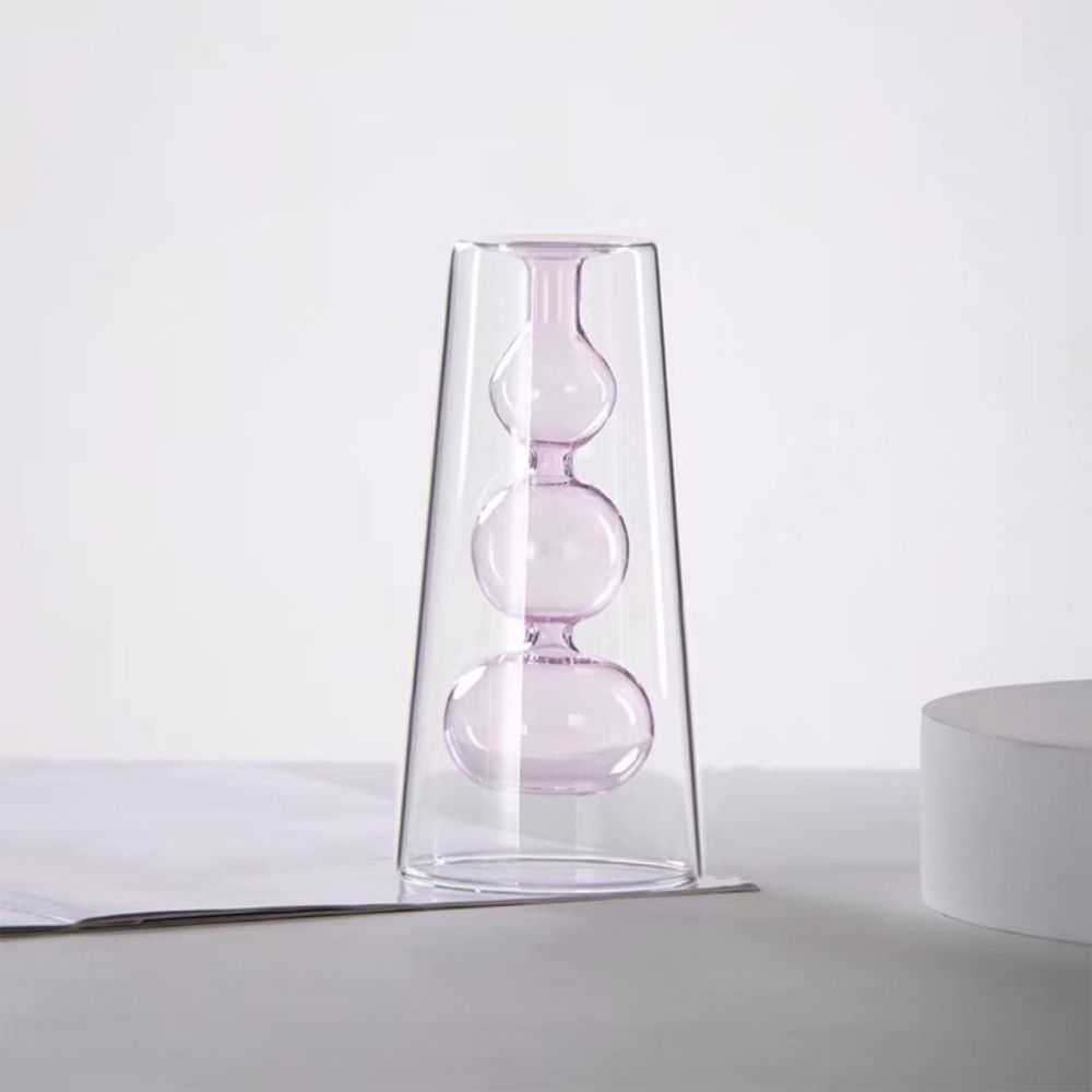 Minimalism Double-layer Flower Vase Creative Aromatherapy Diffuser Bottle Wedding Decor