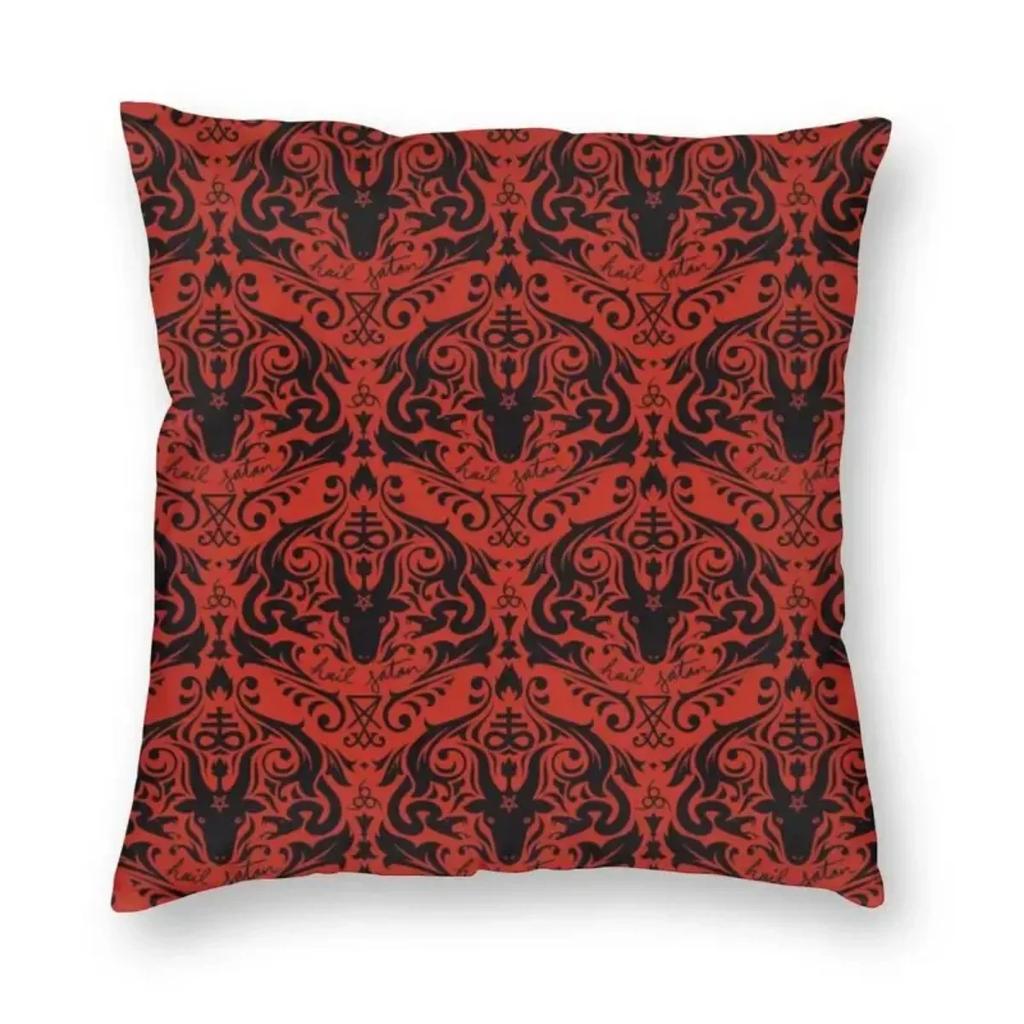 Diabeł Baphomet Damask Hail Satan Poszewka na poduszkę Szatański Krzyż Lewiatana Poszewka na poduszkę do rzucania na sofę Poszewka na poduszkę Wystrój domu  x