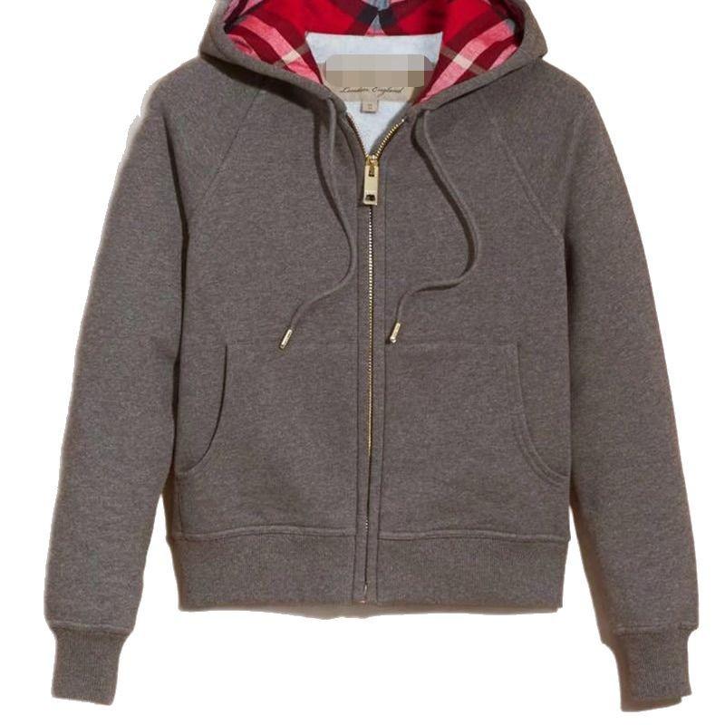 Wysokiej jakości bluza z kapturem w stylu brytyjskim: Bluza unisex z suwakiem i haftem, w kolorze czarnym, wzór europejski/amerykański