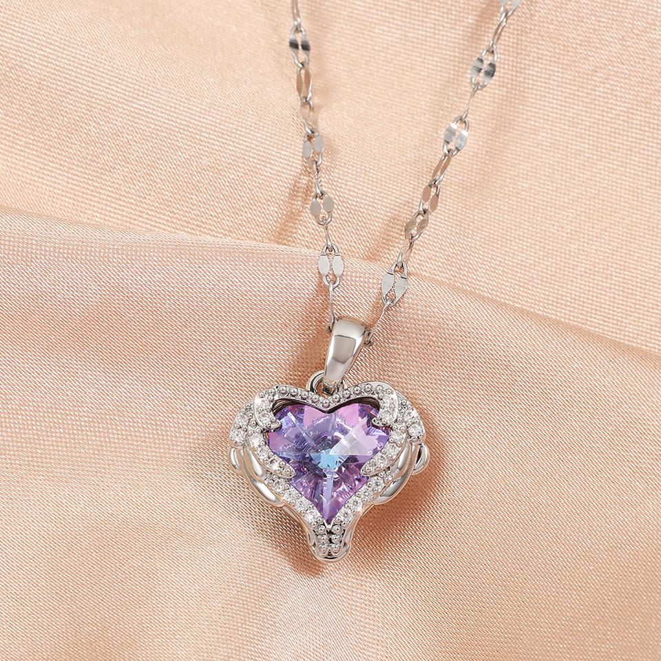 

ZAKOL Модні підвіски-серця Океану, намиста для жінок, дівчат, західний стиль, кришталевий ланцюжок на ключицю, чокер з цирконію, подарунки