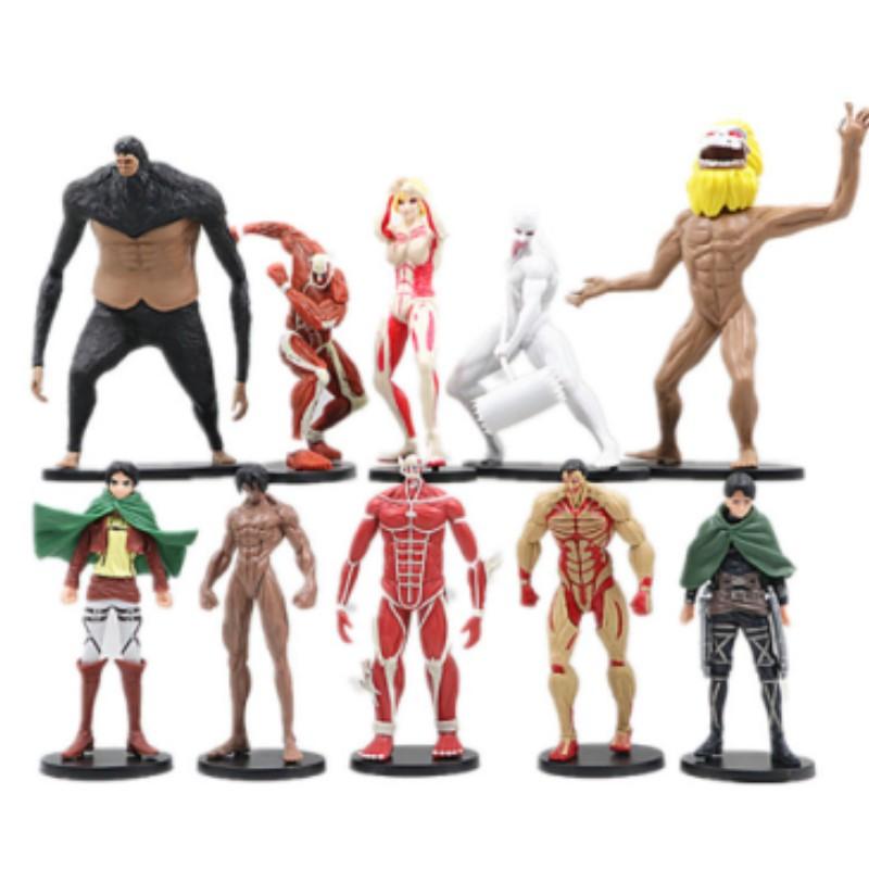 

На 10 шт. Атака Титанов Леви Эрен Колоссальный Зверь Титан Мультяшная Экшн-фигурка