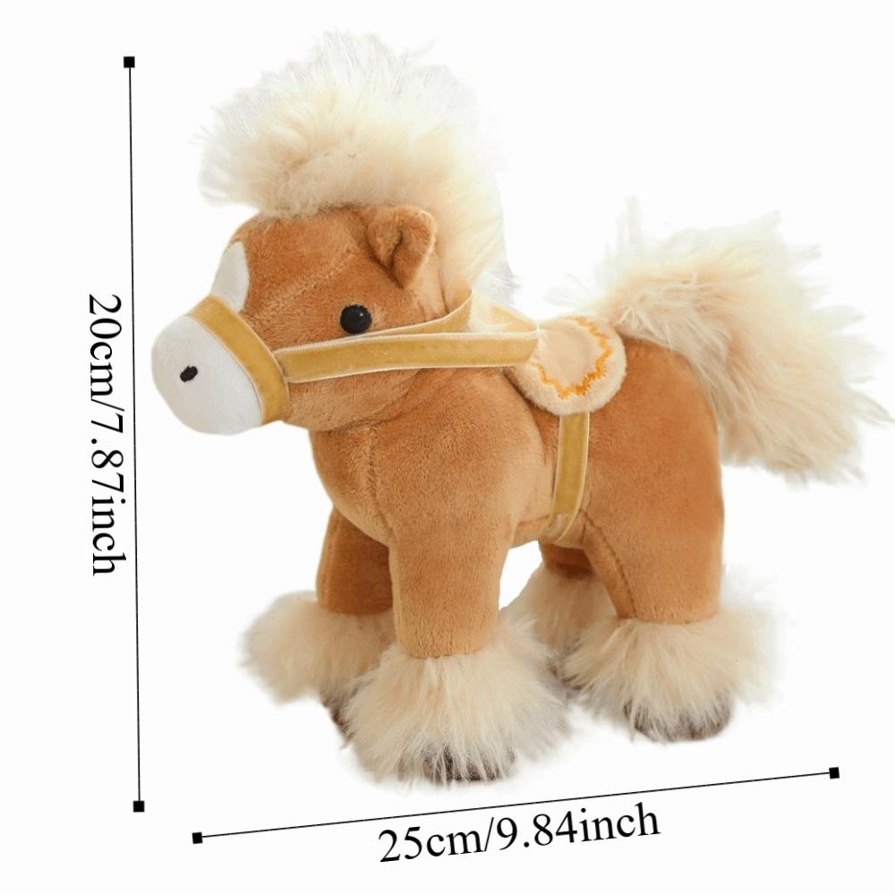 Simulation Horse Plush Toys Cute Zodiac Pony Figurine Funny 2026 Horse Plush Doll  Home Decoration