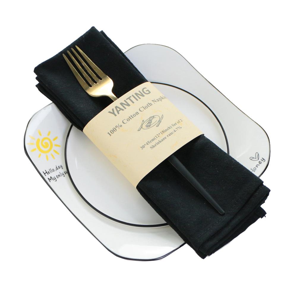 6 Pcs Serving Cloth Napkins 30x45cm Natural Cotton Fabric Serviette Kitchen Tea Table Towels for Wedding Decoration Baby Shower