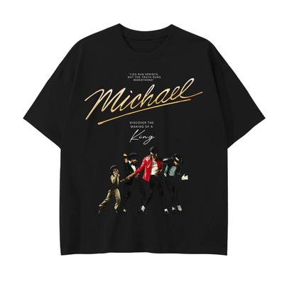 MJ Michael Jackson Ταινία χρυσό λογότυπο γραφικό 100% Βαμβάκι unisex μπλουζάκι 2026 Καλοκαίρι Νέα Μόδα Unisex κοντομάνικο T-shirt δώρο για θαυμαστή