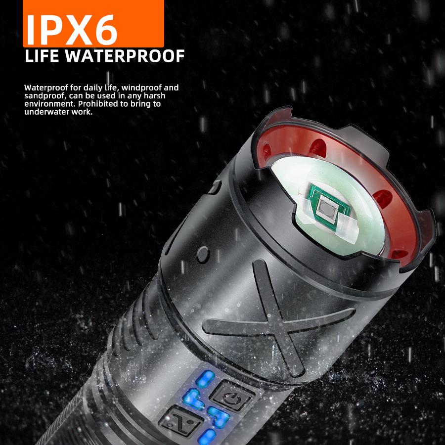High Power LED Flashlights Rechargeable LED Torch 5000M Ultra Powerful Flashlight Telescopic Zoom Led Outdoor Tactical Lantern
