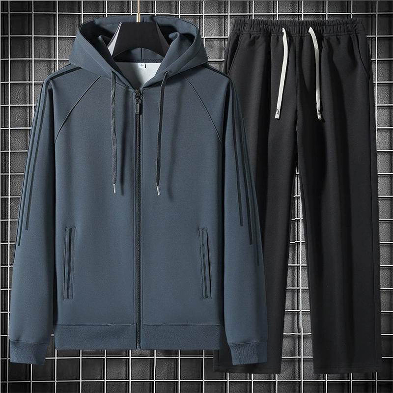 Modisches Casual Cardigan Hooded Set Herren Loose Hoodie Sport Hoodie Set