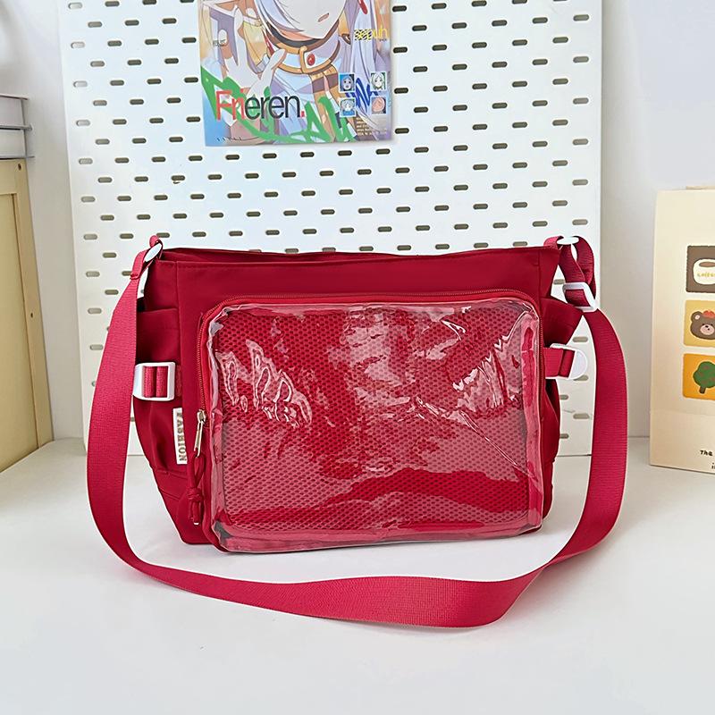 Women's High-capacity Mailman Bag Versatile Simple Transparent Shoulder Bag Messenger Bag Student Class Crossbody Bag Daily Commuting Bag Tote Bag