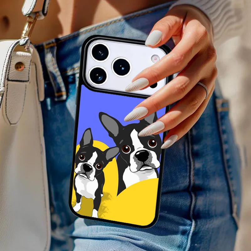 Boston Terrier Dog Phone Case For iPhone 17 Air 14 15 13 12 Max Cover For Apple 14 15 16 16e 11 Pro Max Plus Coque