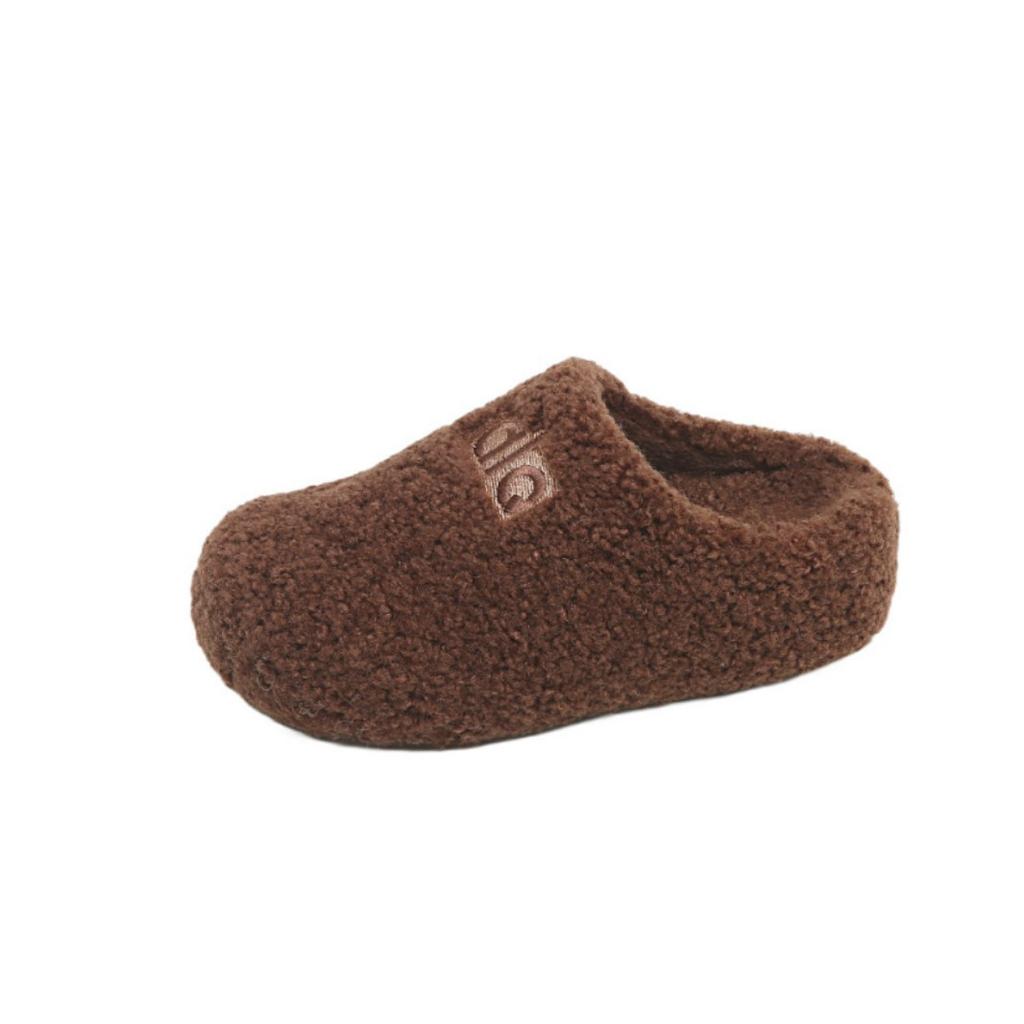 Small thick-soled fluffy slippers women's 2025 autumn and winter new plush thickened warm home bag head half slippers