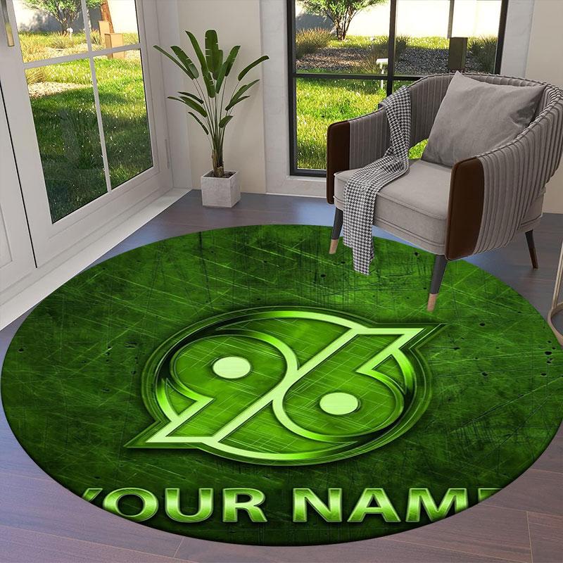 Hannover 96 Custom Name Round Area Rug,Carpet Rug for Living Room Bedroom Sofa Playroom Decor,Non-slip Floor Mat