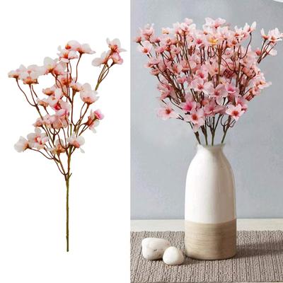 Artificial Peach Blossom Branches Decor No Withering Fake Flowers Silk Spring Faux Flowers