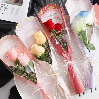 10 Stück Transparente Rosen-Verpackungsbeutel Blumenstrauß Plastiktüte Strauß-Verpackungspapier Valentinstag Hochzeitsdeko