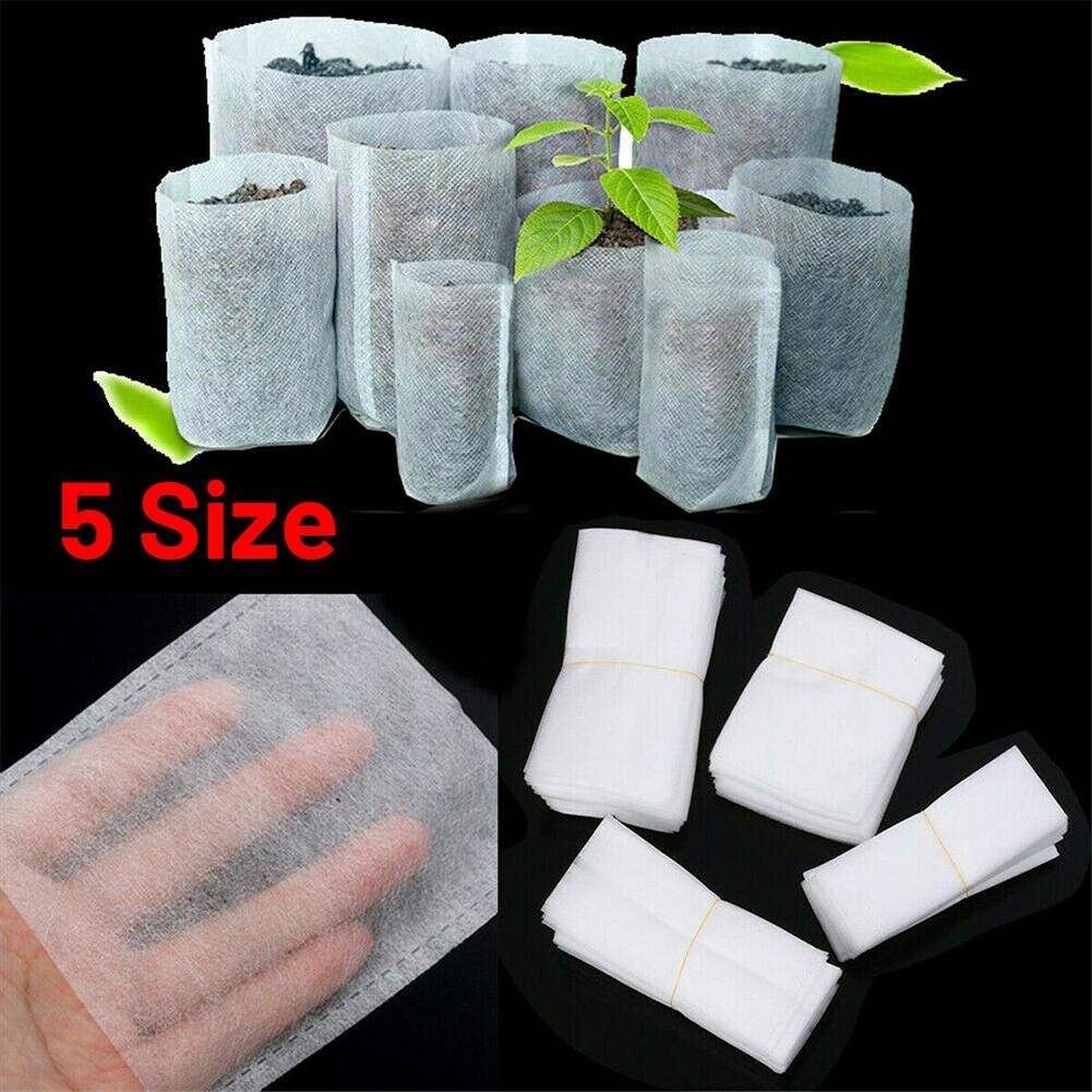 Biodegradable Non woven Grow Bags 100pcs Nursery Bags for Sustainable Planting