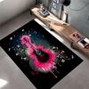 Colorful Guitar and Floral Design suitable as a non-slip mat for the living room or bedroom sofa