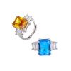 Ring Women'S Vintage Topaz Sapphire With Sky Opening Premium Blue Temperament Women'S Ring